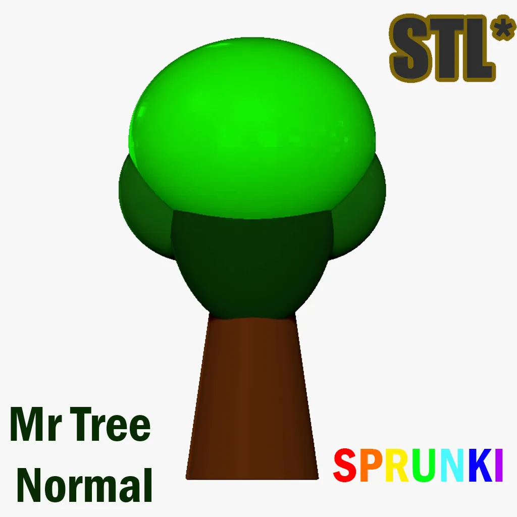 3D Mr Tree Sprunki Incredibox Mr. Tree STL 3D Character Fana