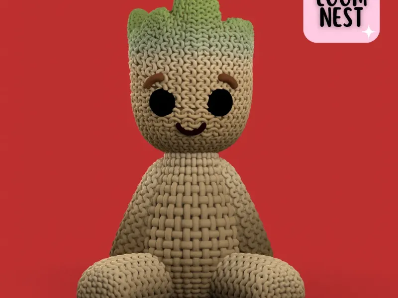 Baby Groot Knitted - Crochet - 3MF Multicolor - No Supports