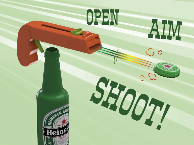 Apribottiglie e pistola per tappi