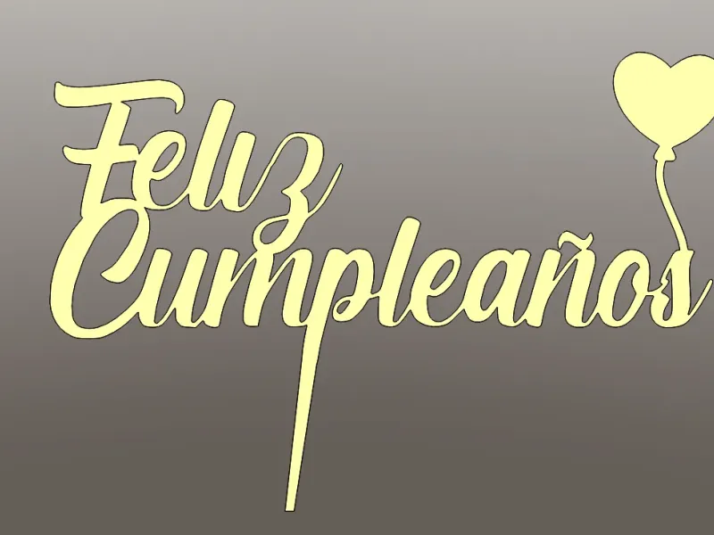 Birthday cake sign - Letrero cumpleaños para pastel
