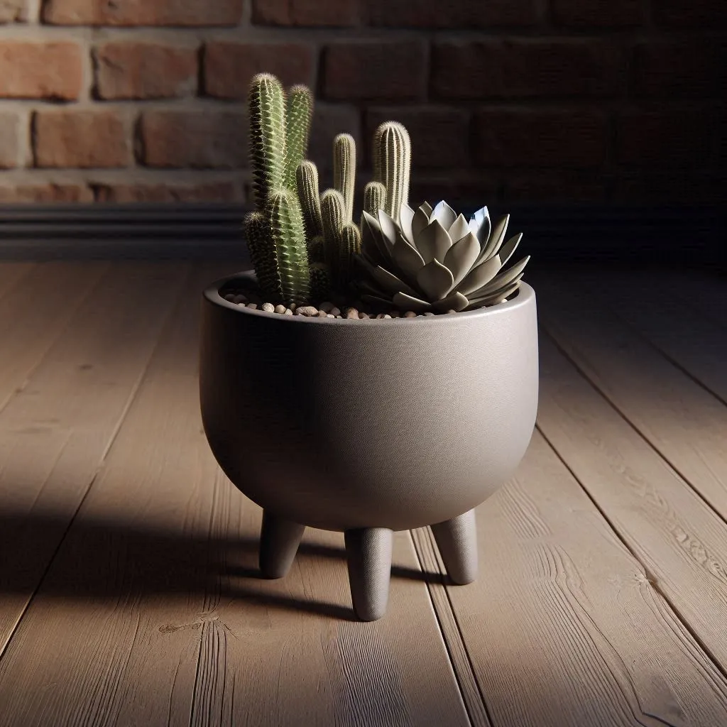Mid-Century Designer Plant Pot with Feet - Decoration