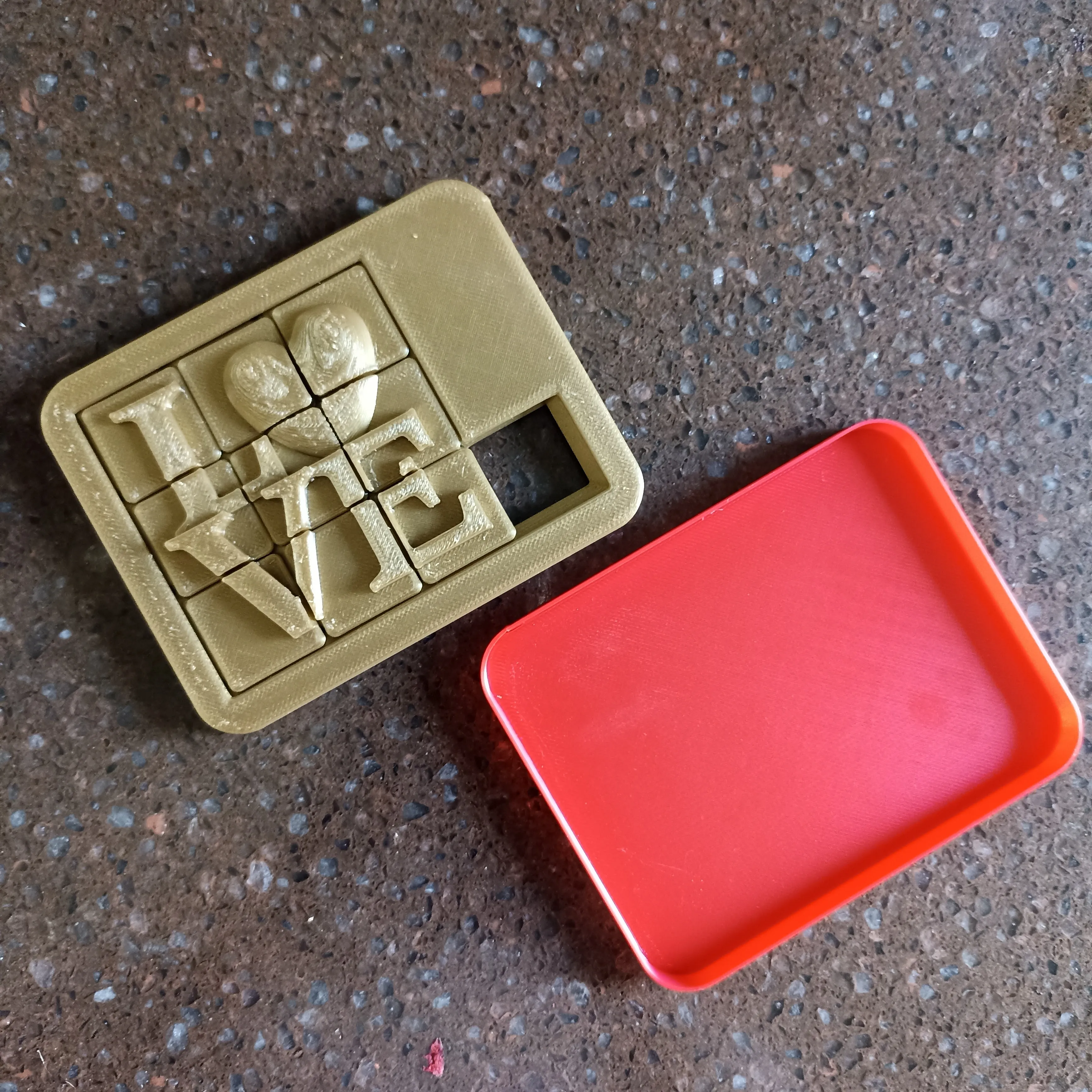 print in place love puzzle 9 sliding pieces fidget toy