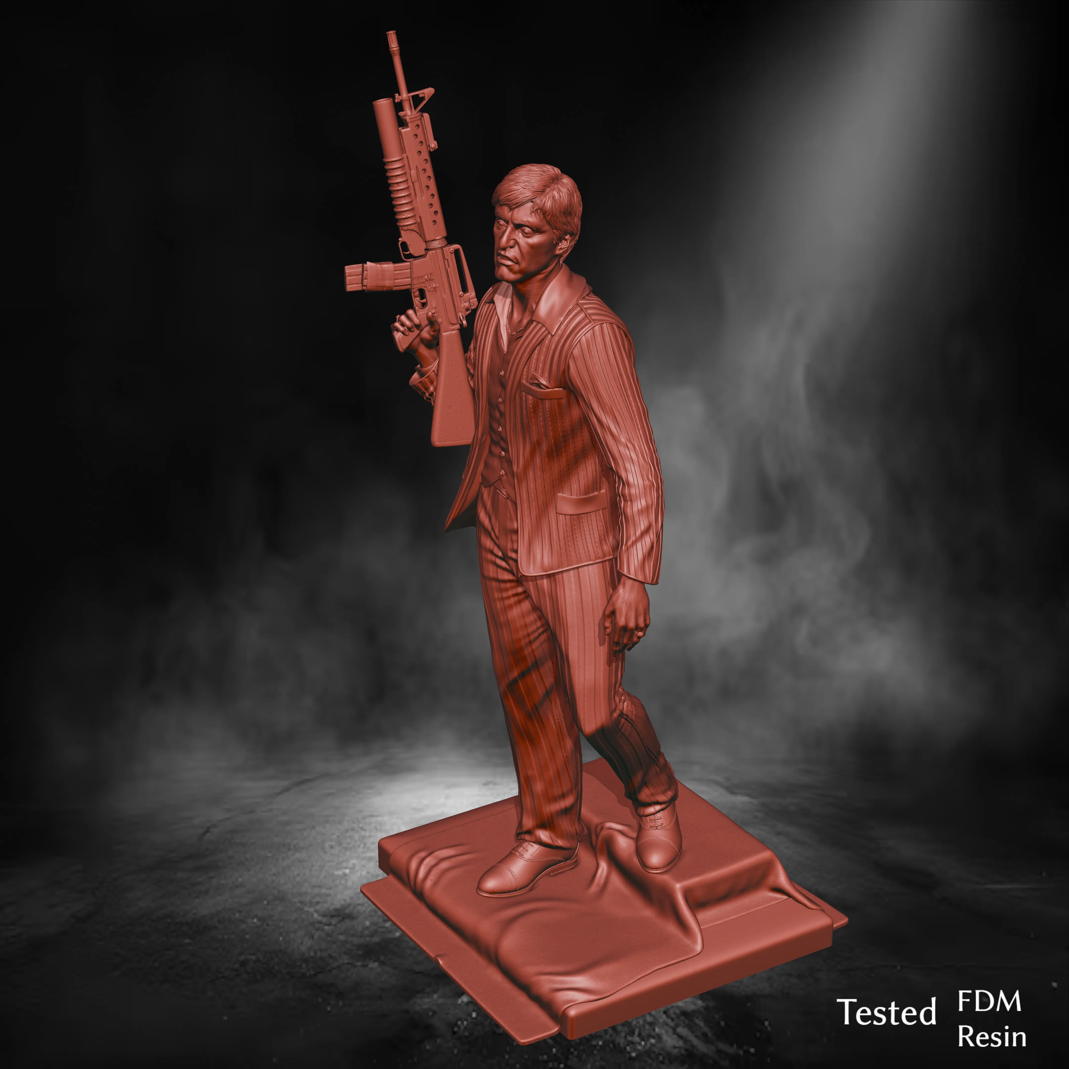 Tony Montana Scarface Fan Art – 3D Printable Statue 🔥💰