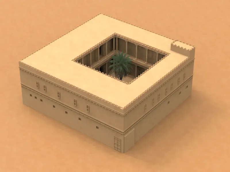 قصر المربع qasr al-murabba 3d تصميم ثلاثي الأبعاد طباعة ثلاث