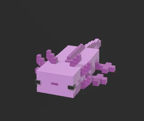 articulated Minecraft Axolotl