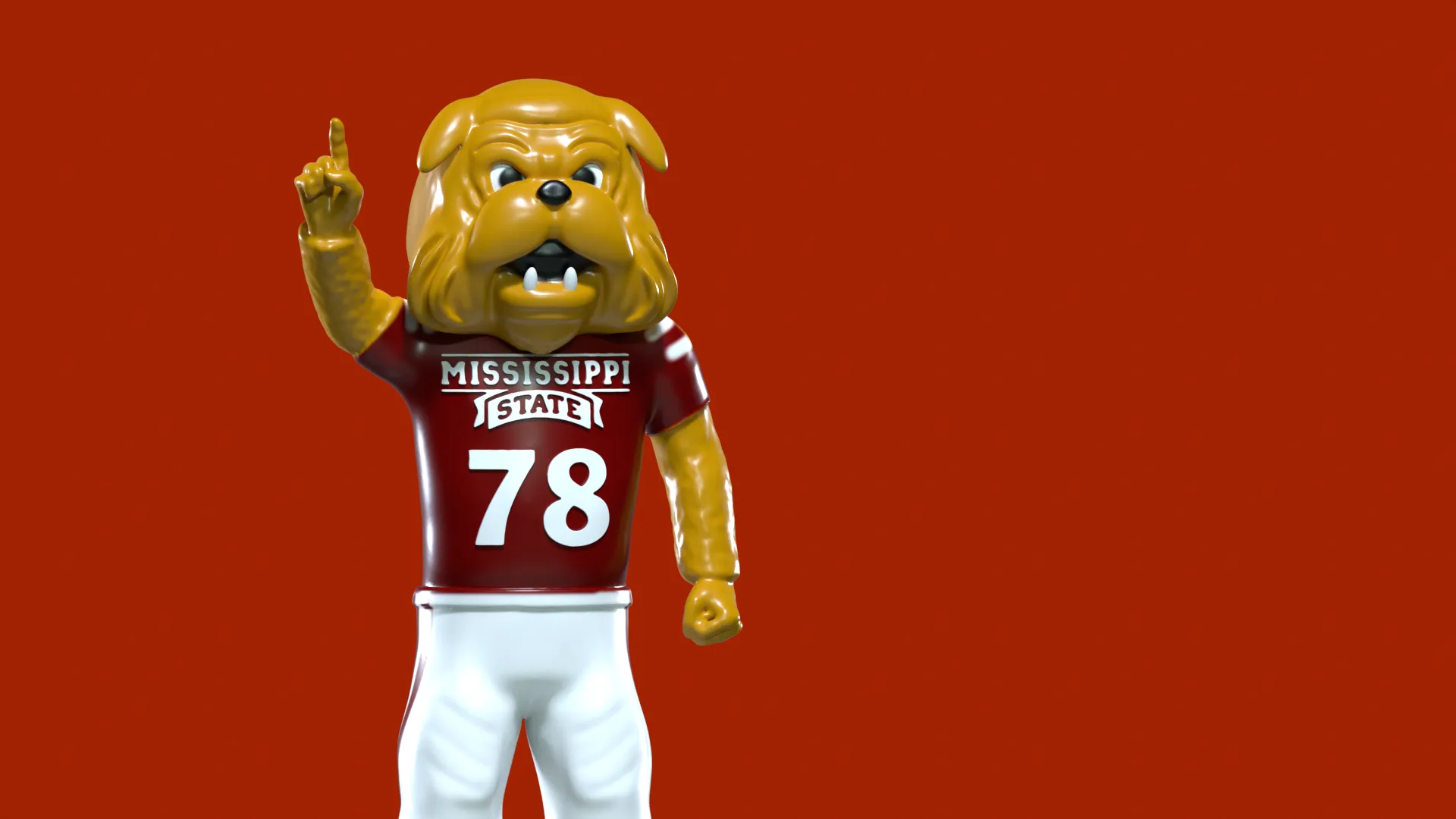 NCAA - Bully mascot -  Mississippi State University - 3d pri