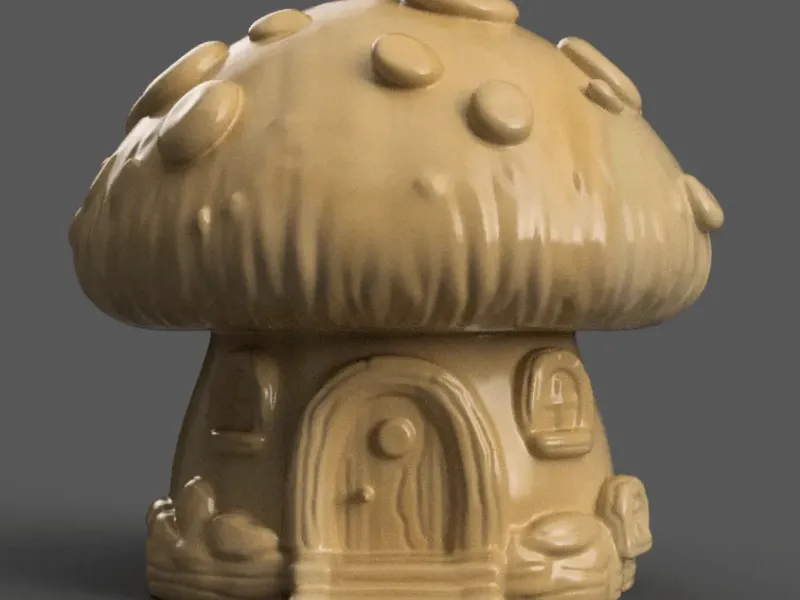 Cute Mushroom House 3D Design – Perfect for Desk or Table