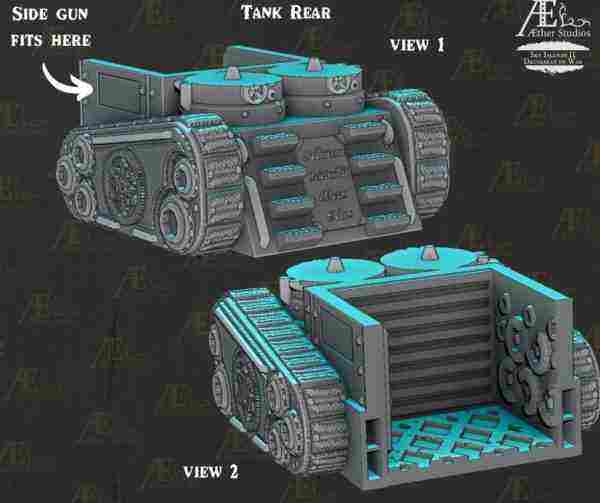 STL file Steampunk Tank, Tri-Cannon