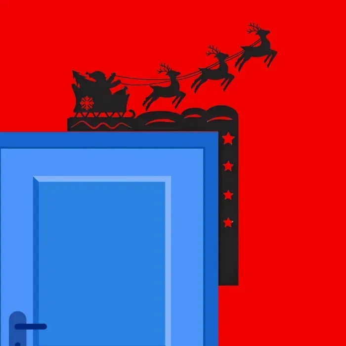 Santa Sleigh Door Corner