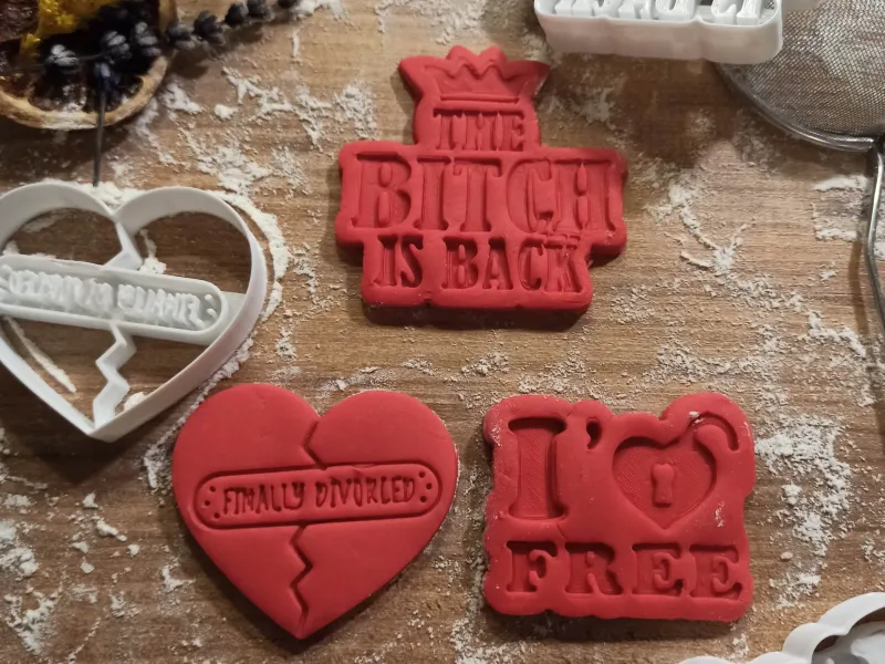 Conjunto de Cortadores de Biscoito "Divorciado", Figuras Engraçadas de Divórcio