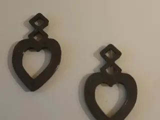 Double Diamond Heart Earrings