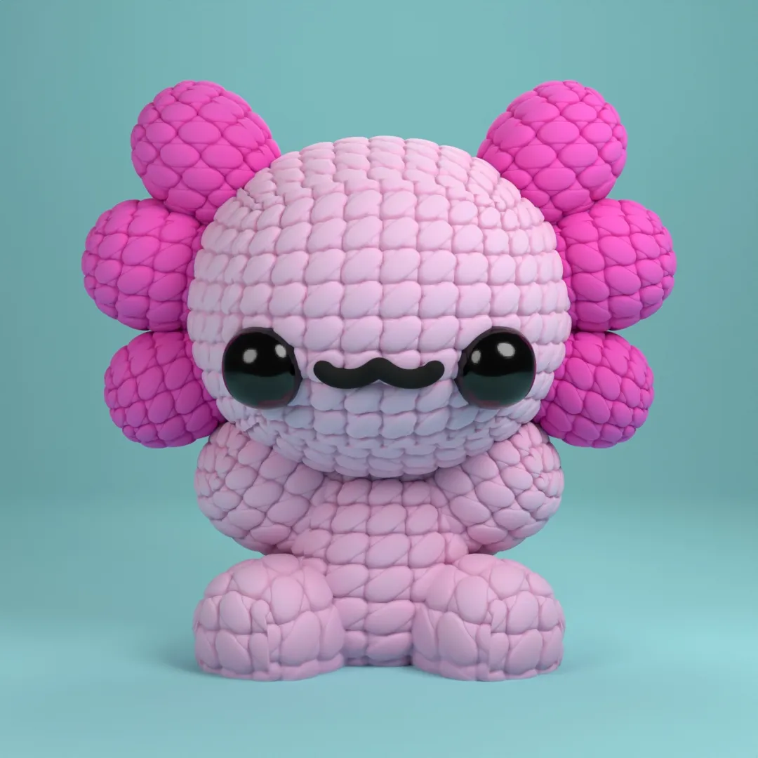 knitted axolotl