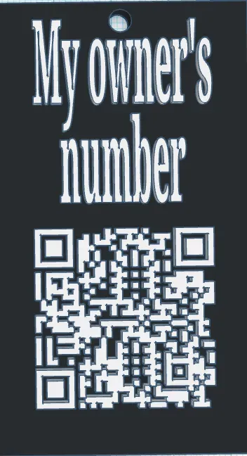 Barcode tag for pets with the owner's number