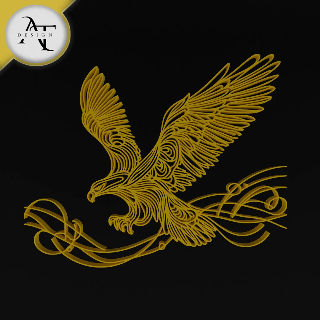 Other STL Download - Eagle - Line Art - 2D Wall Art Decorby AT Design