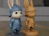 Cute Chibi Knight Bunny 3D Printable Figure STL-7