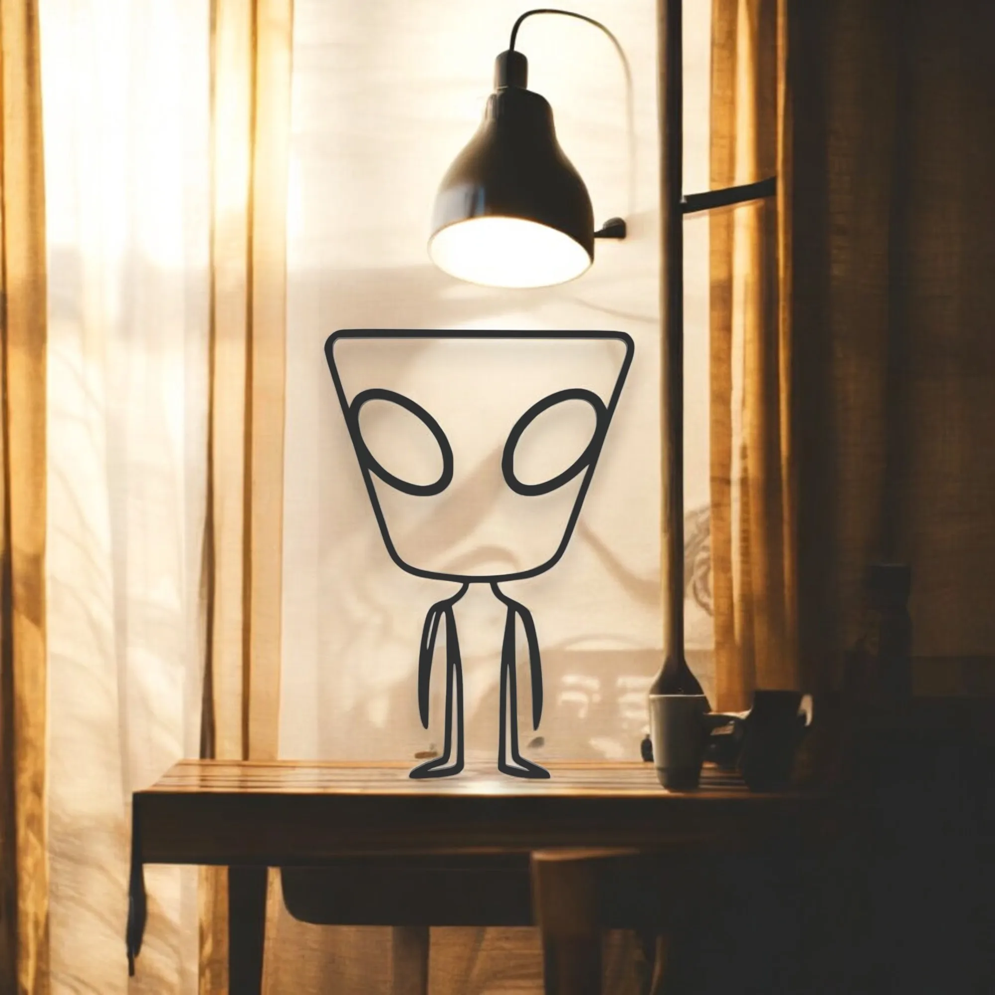 Home Decorations & Ornaments STL Download - Alien Line Art, Desktop ...