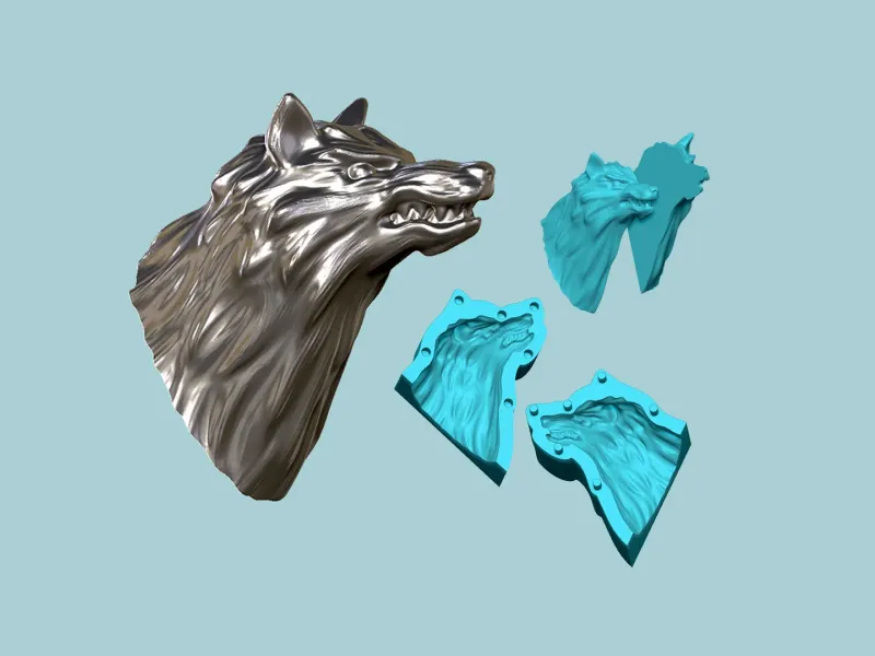 Kit Wolf Head Mould - Foundry Soap Cooking Mold