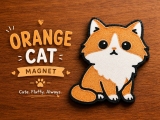 Chibi Orange Cat Magnet-1