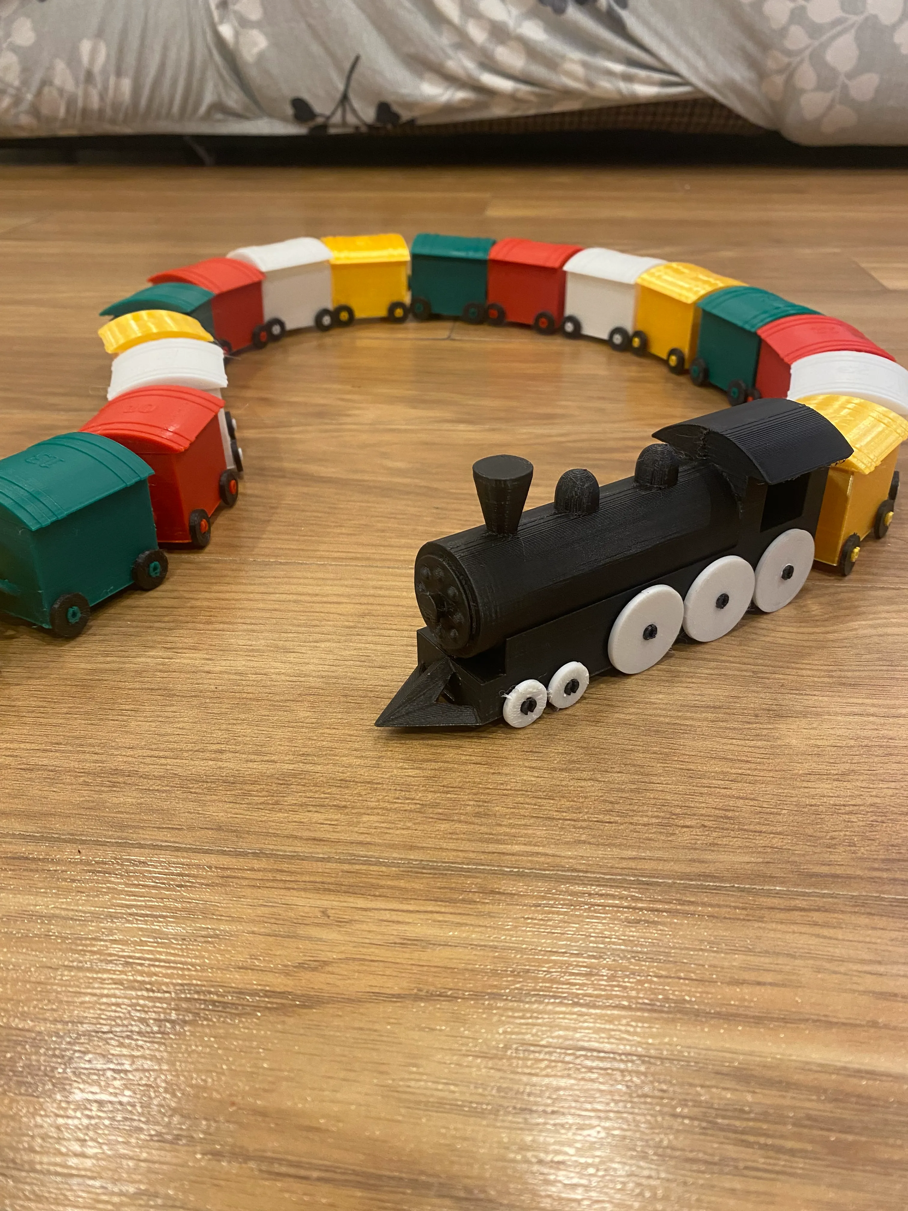 Christmas advent calendar in train shap with wagon