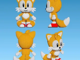 Sonic Tails Crochet - Knitted - Multicolor 3D Printing