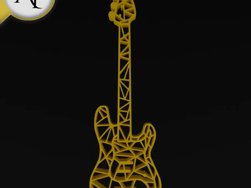Electric Guitar - Geometric - 2D Wall Art Decor