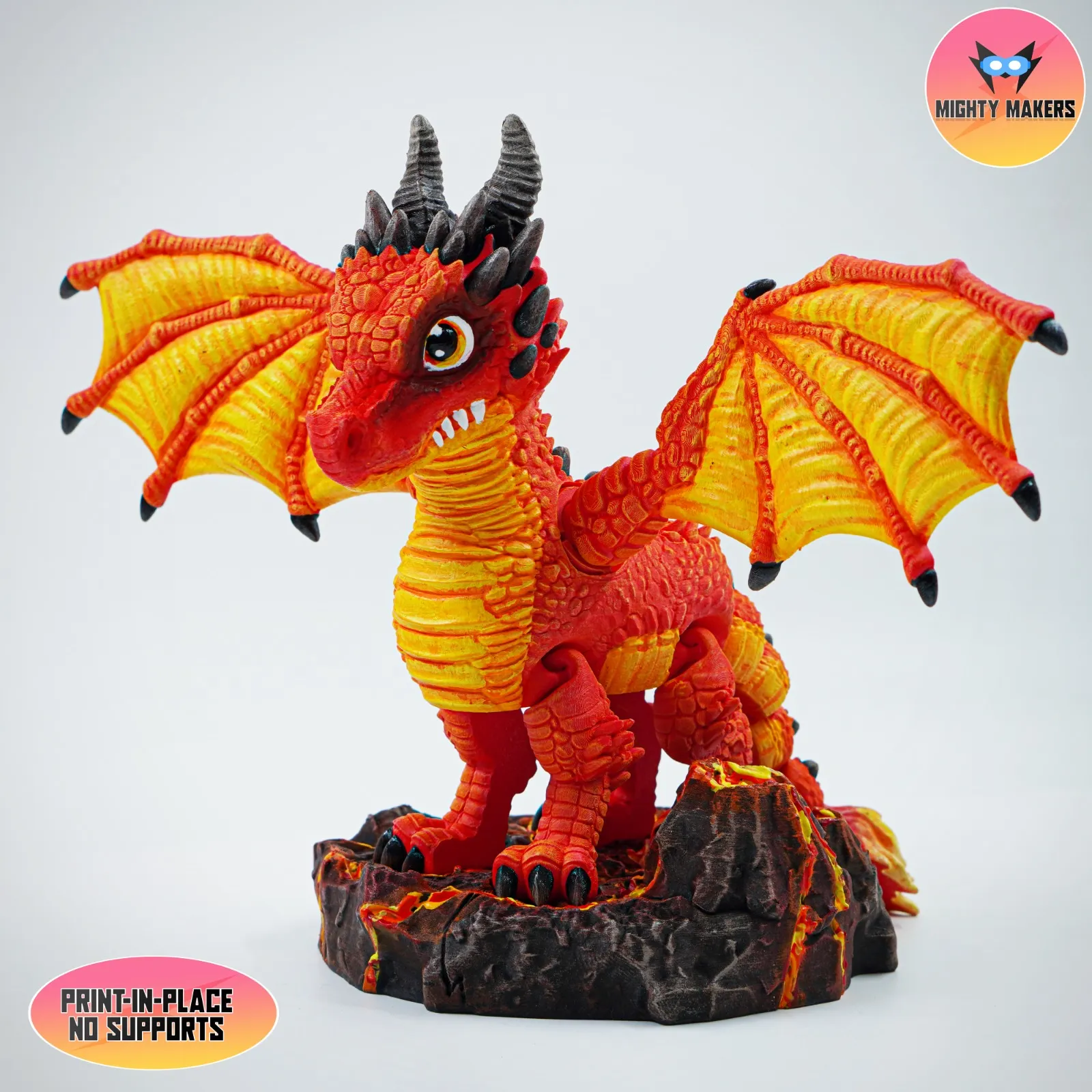 PRINT IN PLACE FLEXI FIRE DRAGON ARTICULATED