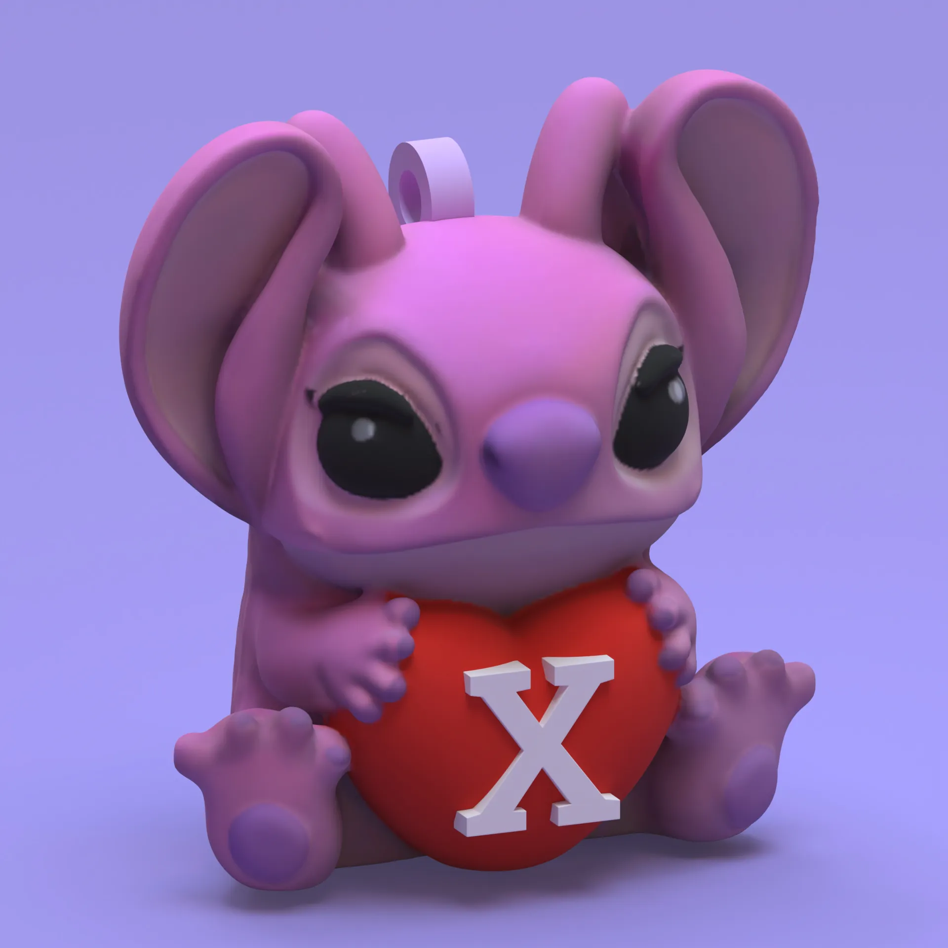 Angel Disney valentine keychain X letter