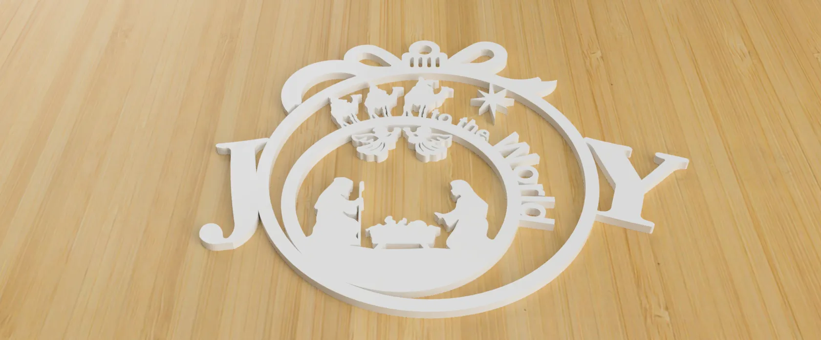 christmas ornament obj - stl - cnc 3d print scene