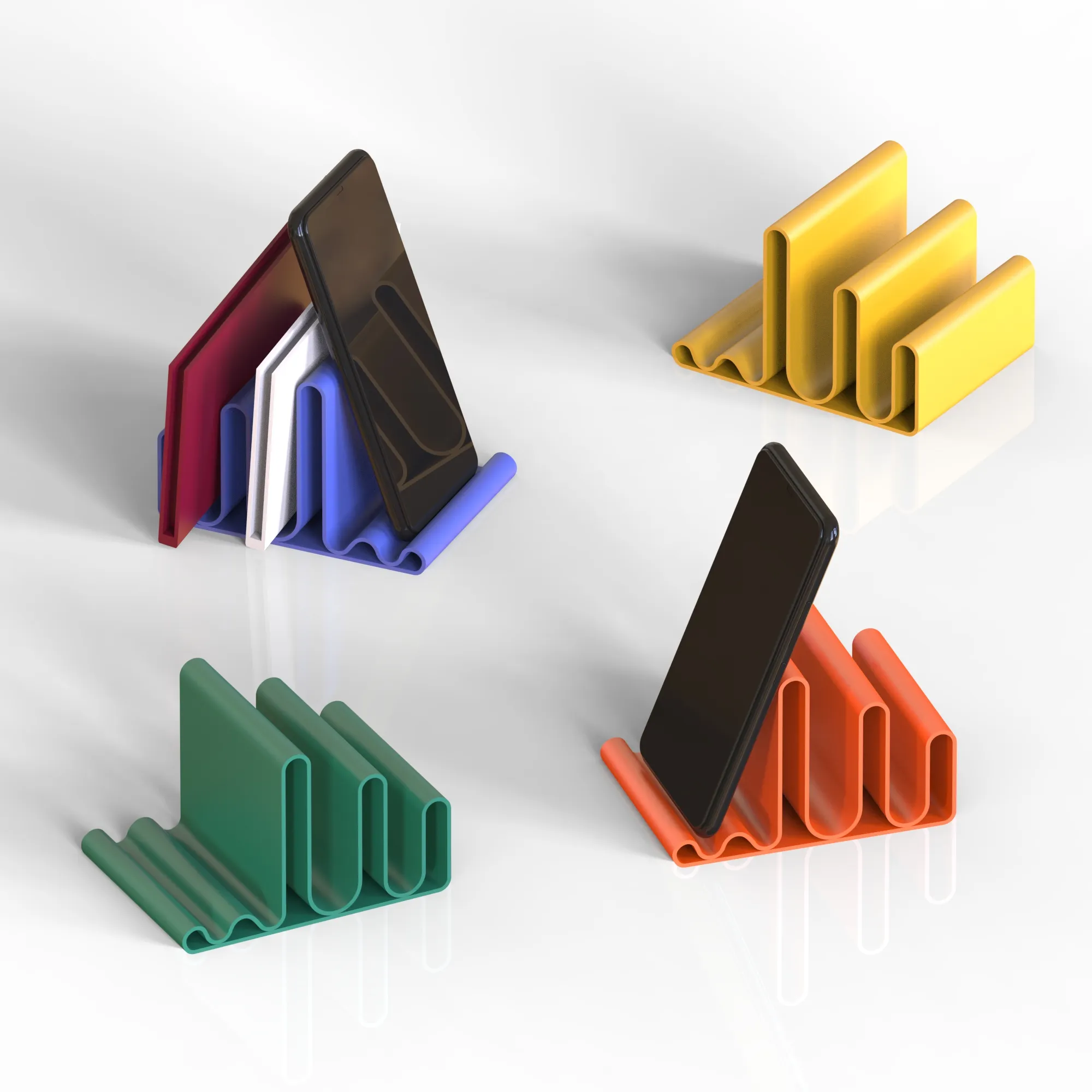 Phone Holder & Desk Organizer, Minimalist Stand, Multi-Slot