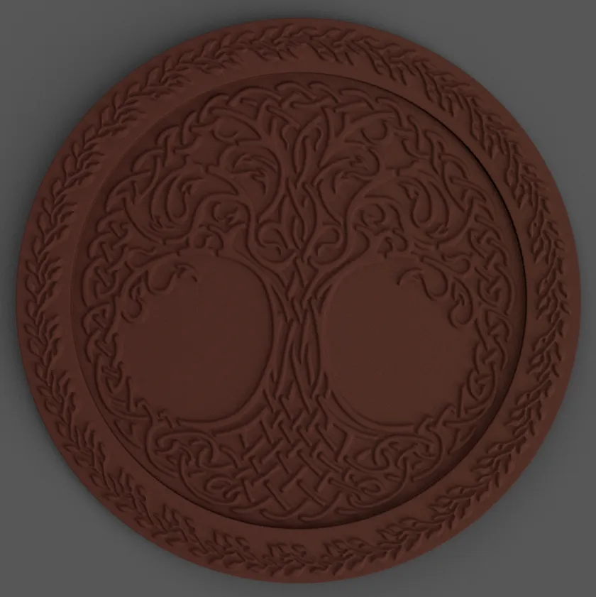 celtic tree coaster - wall decor - table top stl