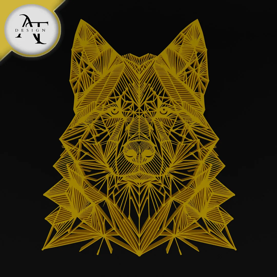 Wolf - Geometric - 2D Wall Art Decor