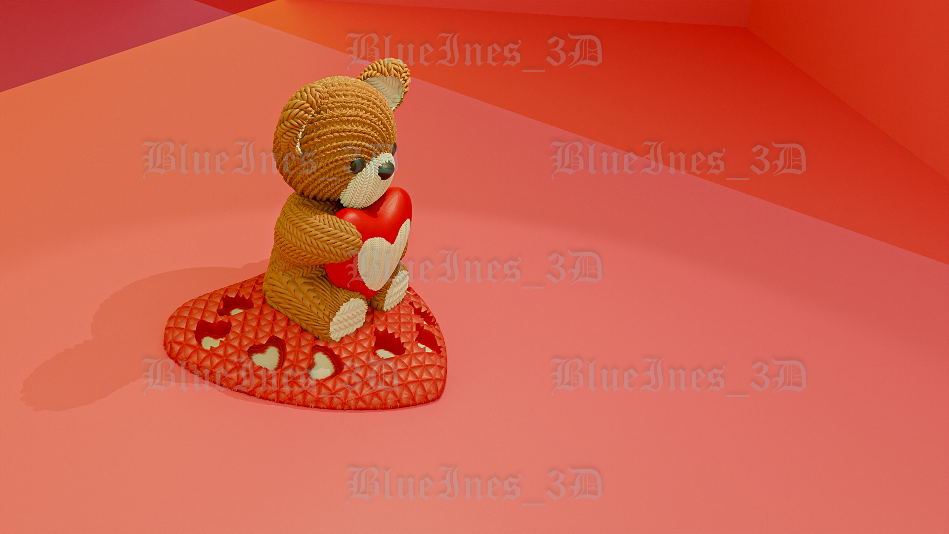 CROCHET TEDDY BEAR WITH HEART | 3D models download | Creality Cloud