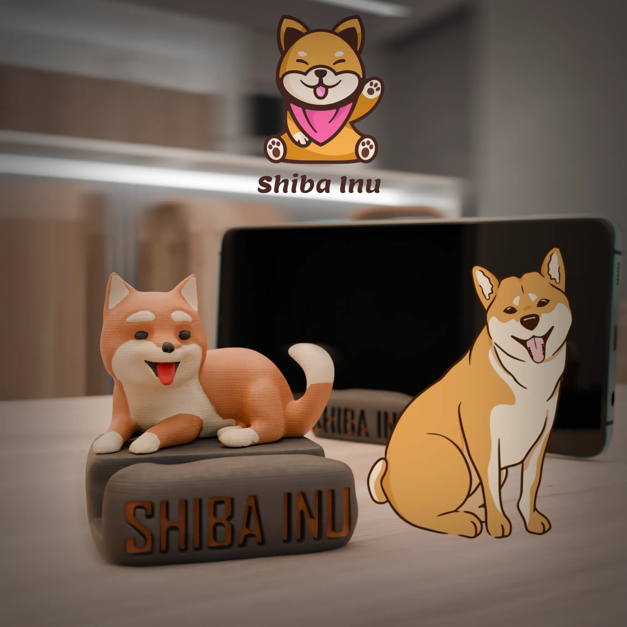SHIBA INU PHONE STAND - DOG PHONE STAND