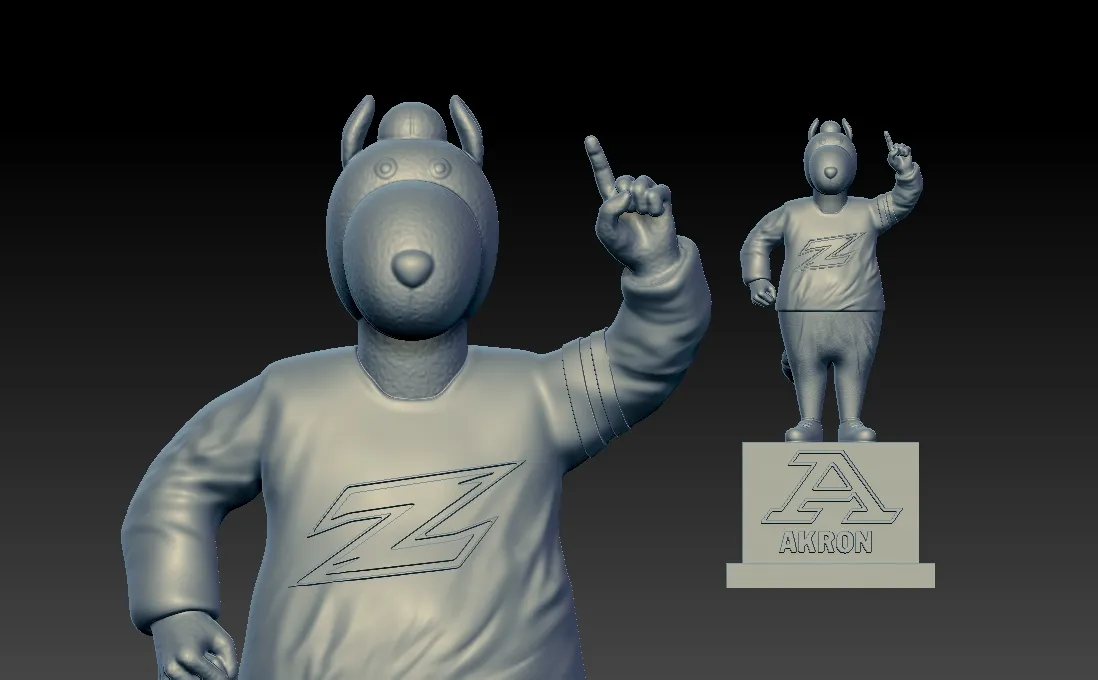 NCAA - AKRON ZIPS FOOTBALL MASCOT STATUE - 3D PRINT