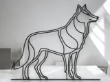 Wolf Line Art - Desktop Line Art-1