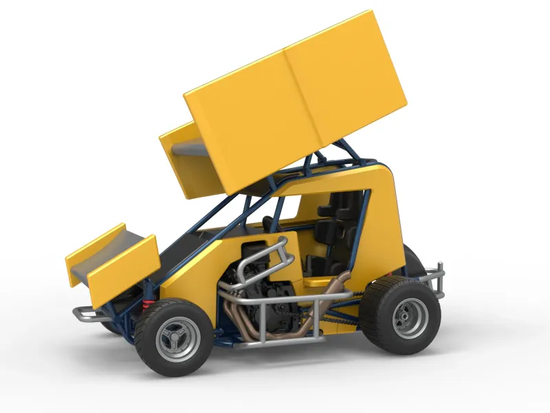 Winged 600 Micro sprint car Scale 1:25