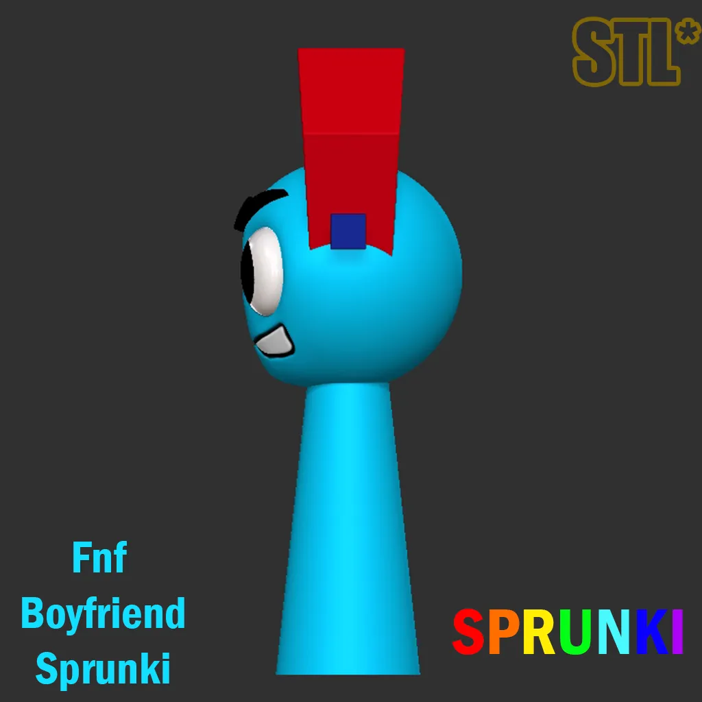 Sprunki Incredibox Fnf boyfriend sprunki STL 3D Character Fa