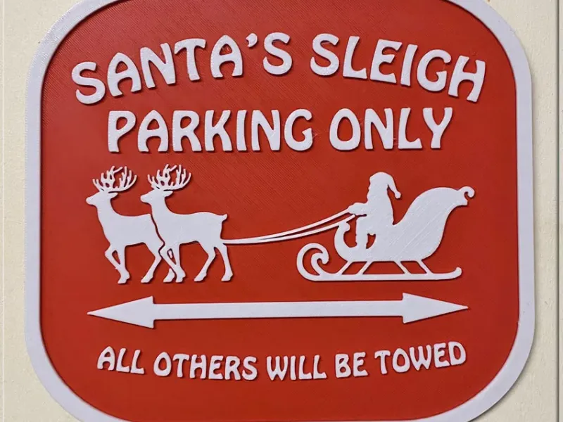 Santa Parking Sign
