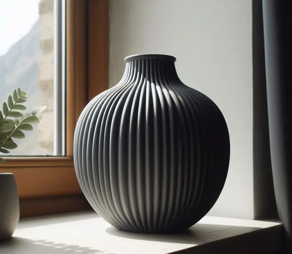Modern Ribbed Vase – Elegant and Versatile Decoration