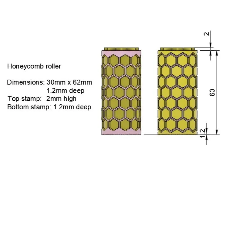 HONEYCOMB TEXTURE ROLLER AND STAMPS FOR SENSORY/EDUCATIONAL