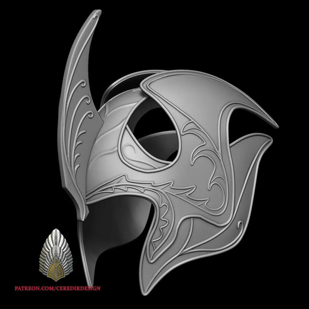 Elven Galadhrim Helmet Lord of the rings 3d digital download