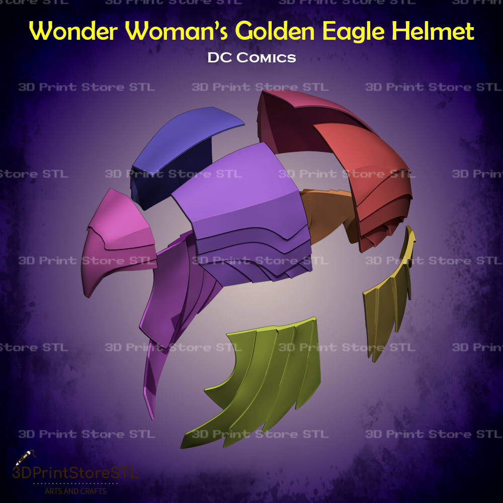 Wonder Woman Golden Eagle Helmet Cosplay DC - STL File | 3D models