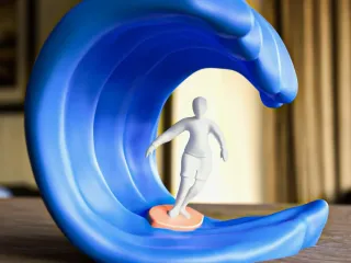 Surfer on the Wave