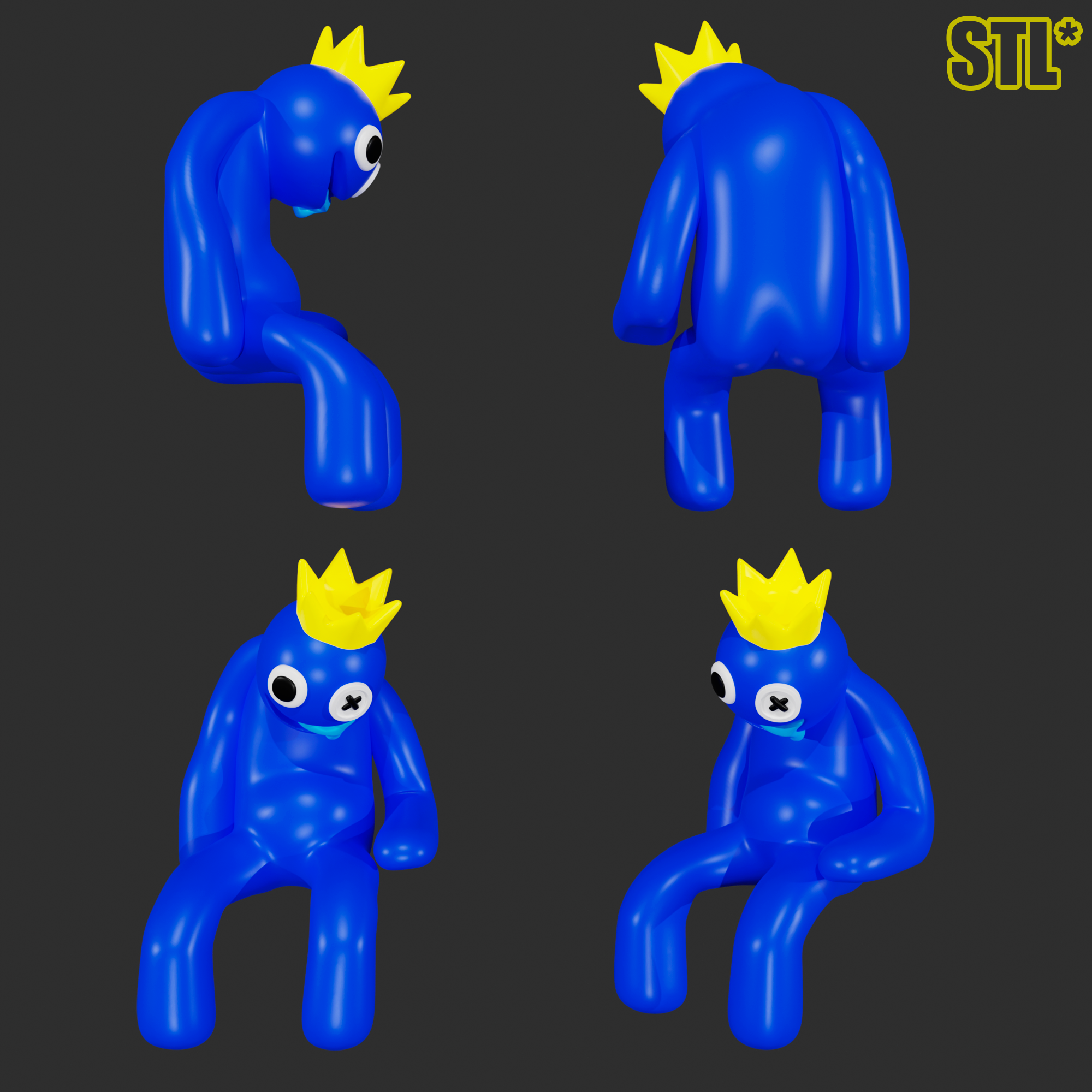 BLUE FROM RAINBOW FRIENDS - ROBLOX. TWO STL MODEL., 3D models download