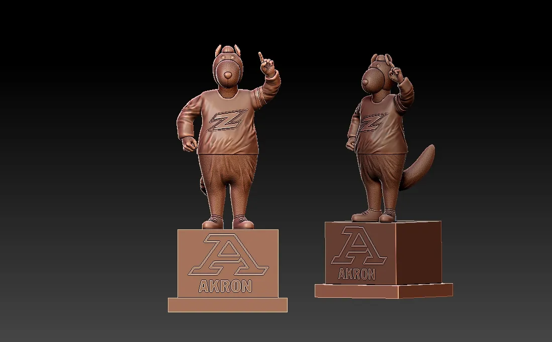NCAA - AKRON ZIPS FOOTBALL MASCOT STATUE - 3D PRINT