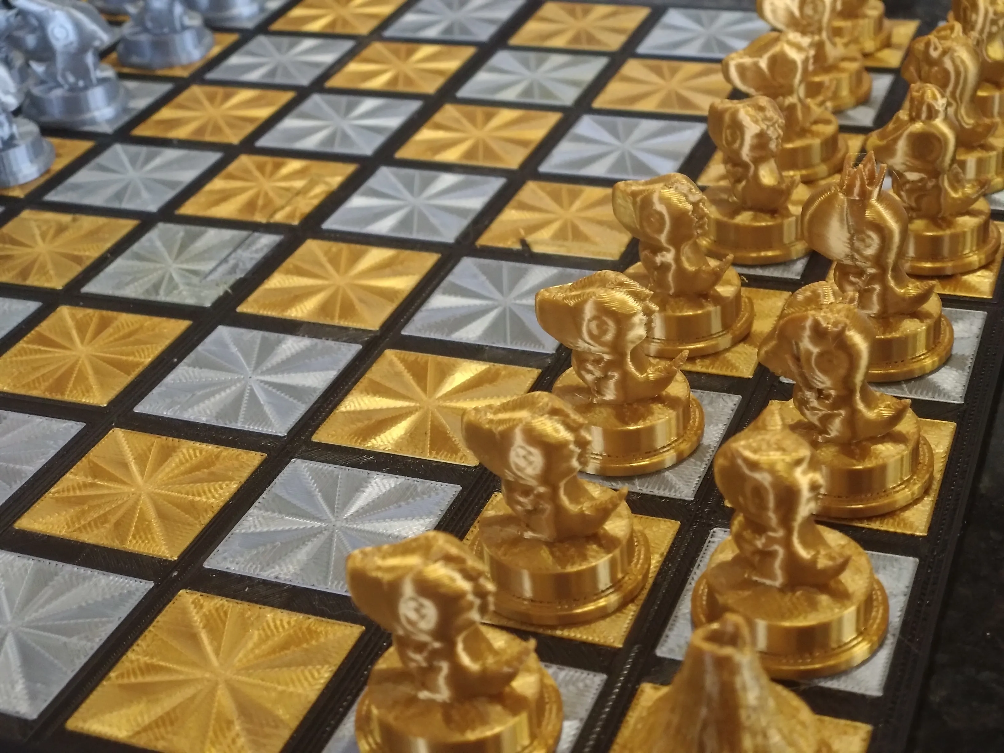 Portable Dinosaur-themed Chess Set