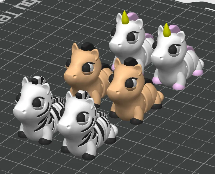 Mini Flexi Articulating Unicorn + Zebra + Horse