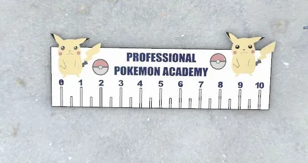 Pokemon Ruler Math Stationery & Learning Tools STL Download - Pokemon academy rulerby SORE GA