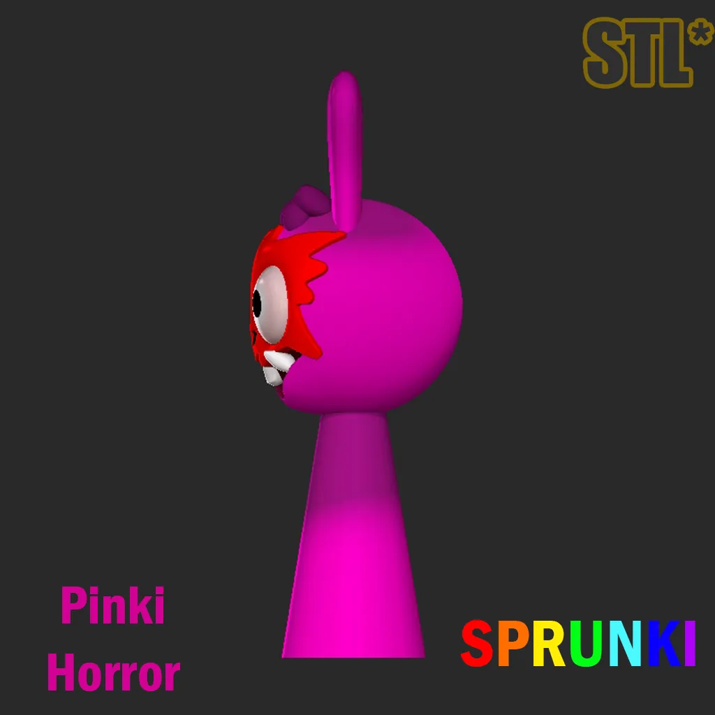 3D Sprunki Incredibox Pinki Horror Sprunki STL 3D Character
