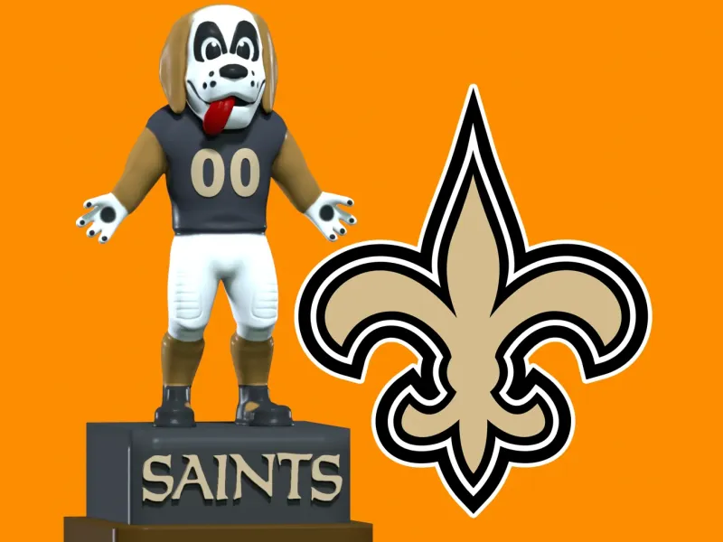 NFL - New Orleans Saints Mascot Gumbo Statue - 3d print